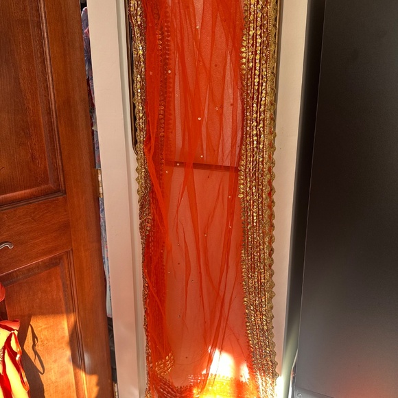 Full Sleeve Orange Anarkali - Picture 5 of 5